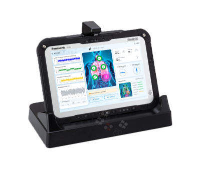 Toughbook Dock supporting the Vibrome health monitoring system in clinical and field environments
