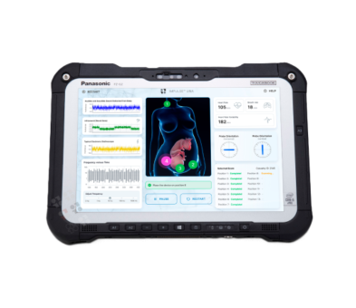 Toughbook Tablet displaying Vibrome physiological health insights for mobile clinical and field use